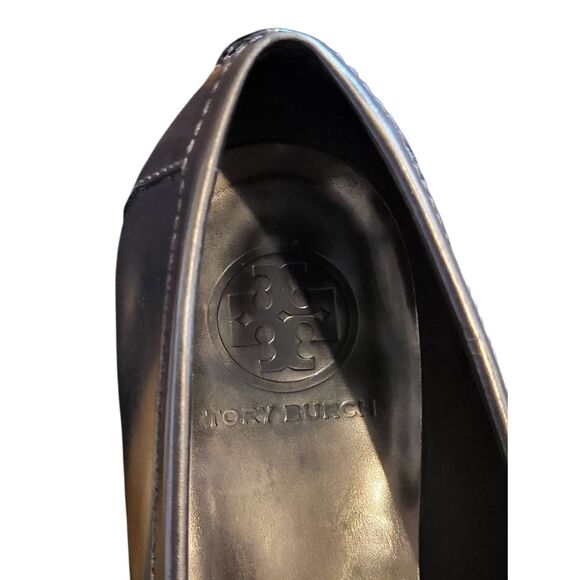 Tory Burch Loafers Women's 7 Pewter Metallic Leather Driving Shoes - Picture 8 of 8